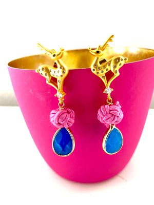 Bambi Sterling Silber 20K vergoldet in blau