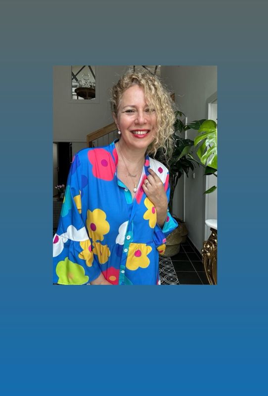 Flower Power Kleid in blau One Size