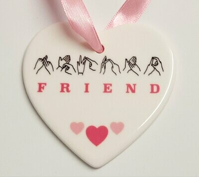 Friend Ceramic Heart (pink)