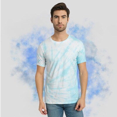 Aestheticmen Aqua Blue Spiral Tie Dye T-shirt