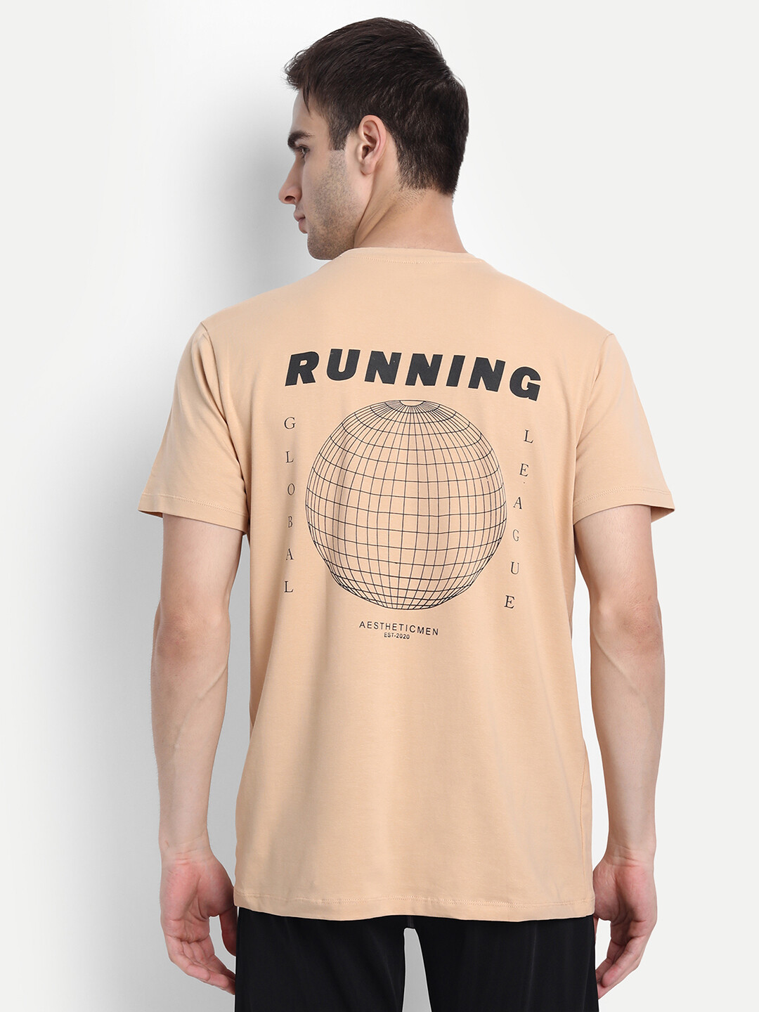 Men's Beige Running T-shirt