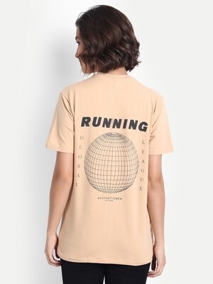 Women's Beige Running T-shirt