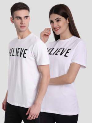 Believe White T-shirt (Couple's Pack of 2)