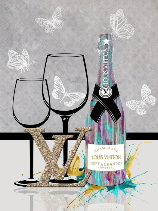 Glasschilderij Champagne