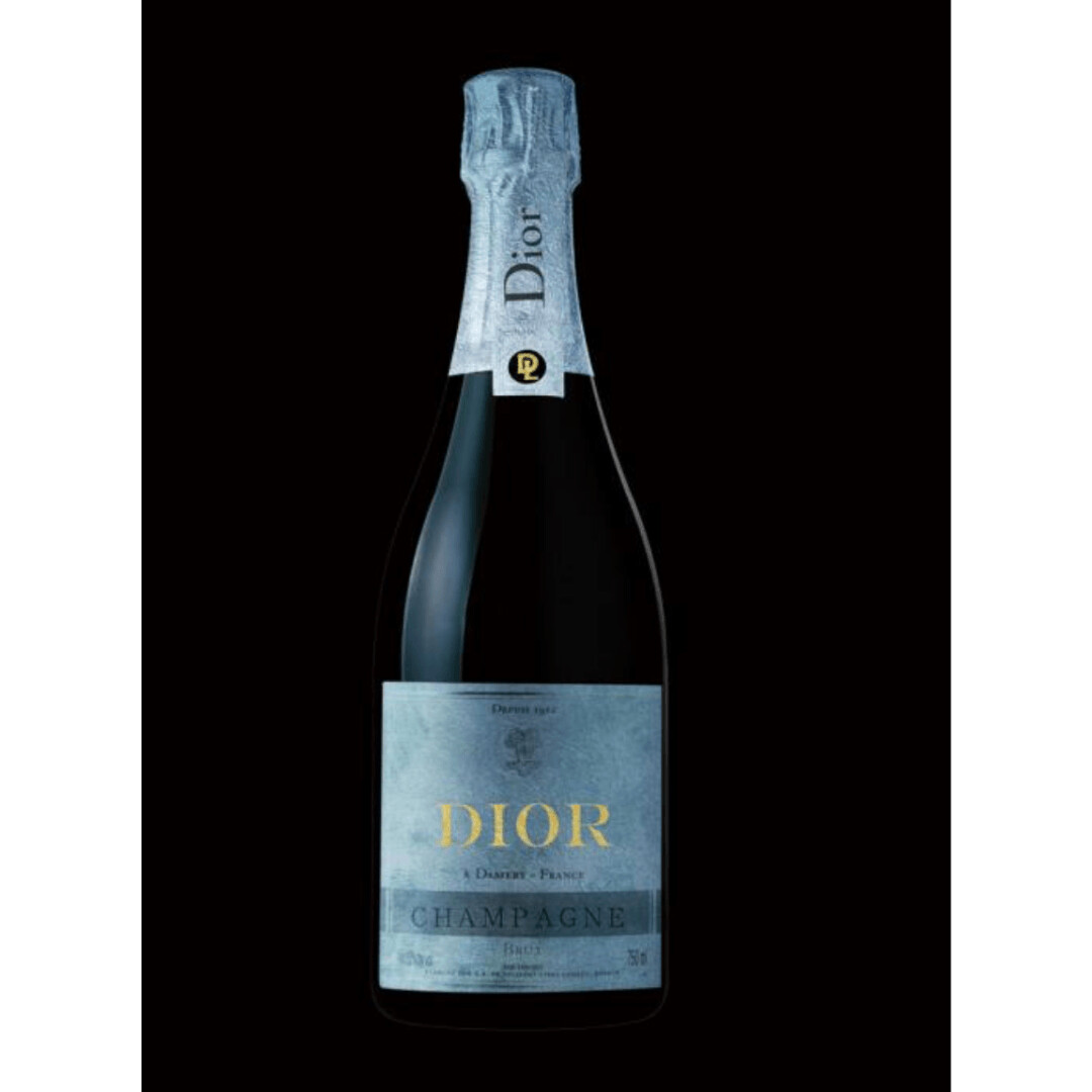 Glasschilderij DIOR Champagnefles