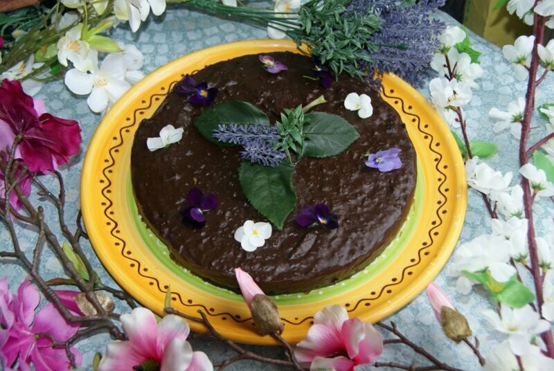 Chocolade dadeltaart met sinaasappel