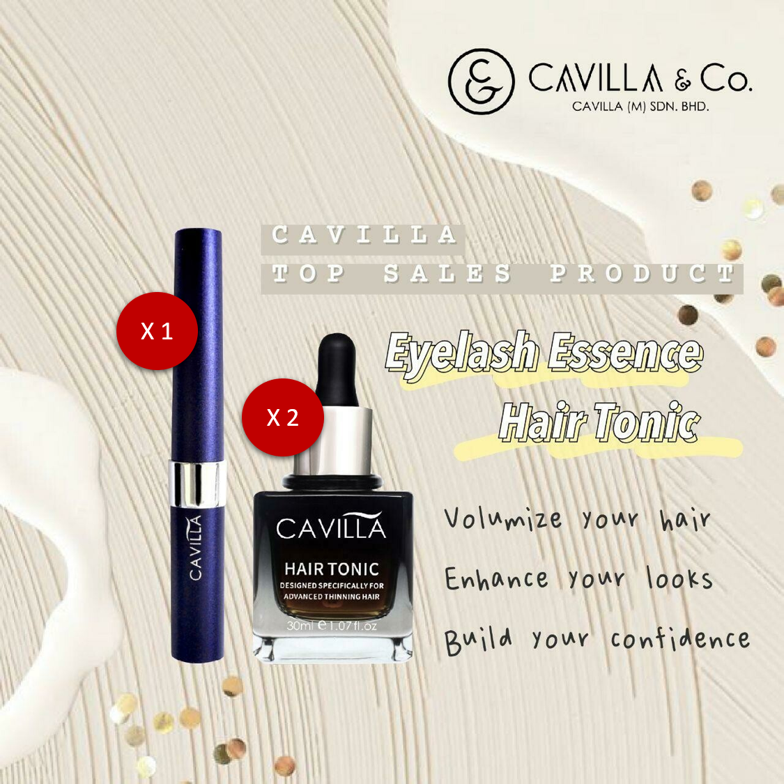CAVILLA (1 Lash Essence + 2 Hair Tonic)