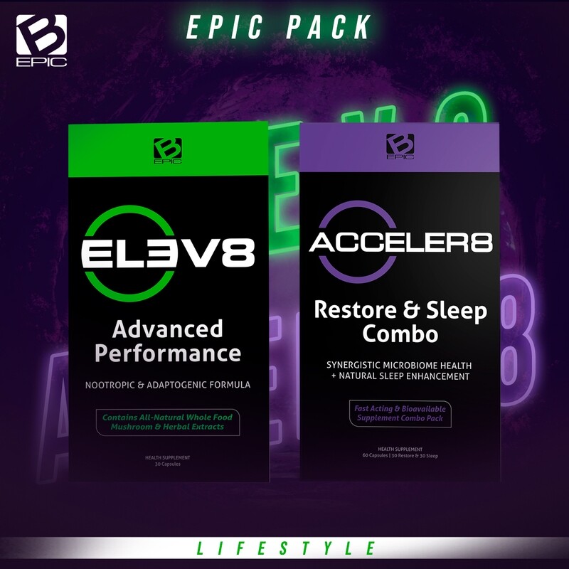 Bepic Acceler8 &amp; Elev8 B-Epic - Green and White and Purple - 30 Day Supply