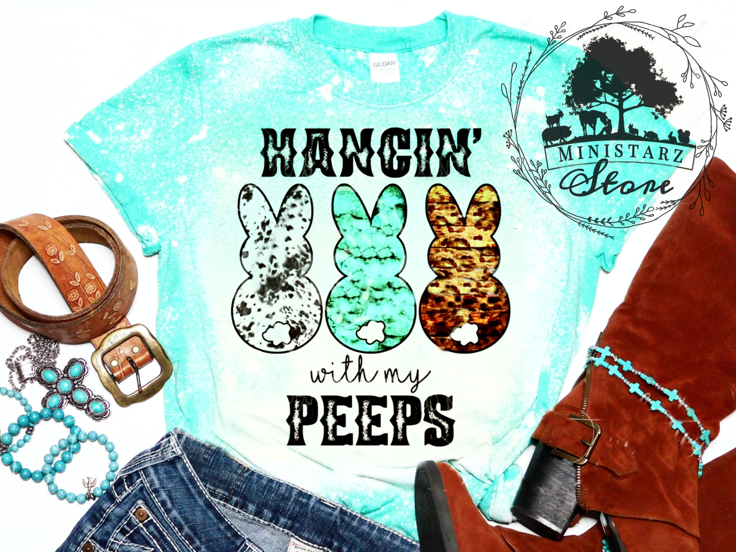 Hangin' with My Peeps Bleached Tee