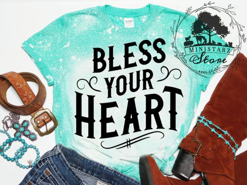 Bless Your Heart Bleached Tee