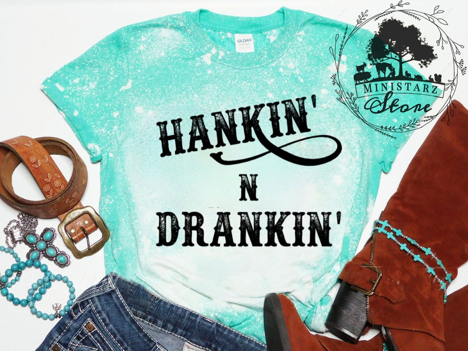 Hankin N Drankin' Bleached Tee