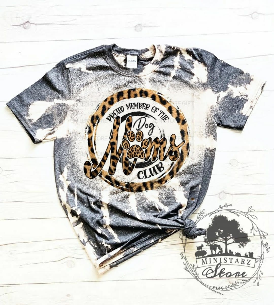 Proud Member of the Dog Mom Club Bleached Tee