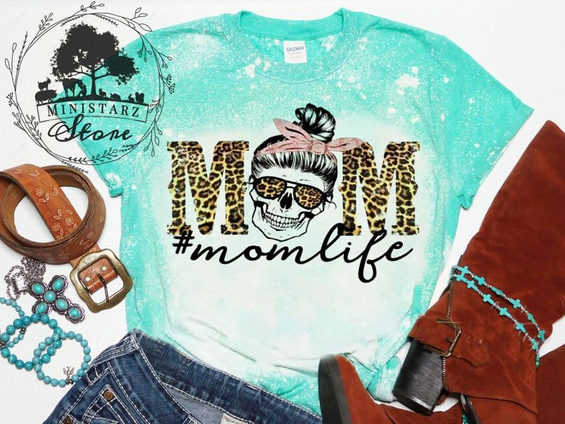 Mom Life Bleached Tee