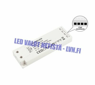 LED muuntaja 12V - 15W - 4 kpl MINI-liittimiä