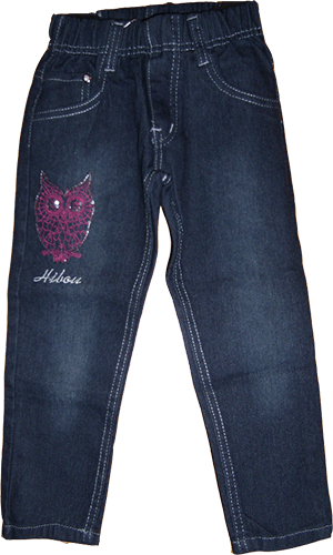 Jeans mit Eulestickerei