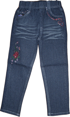Jeans mit Rosenstickerei Motiv