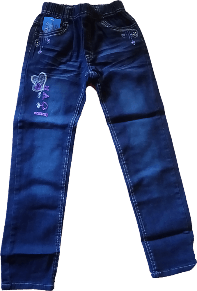 Jeans mit Herzstickerei