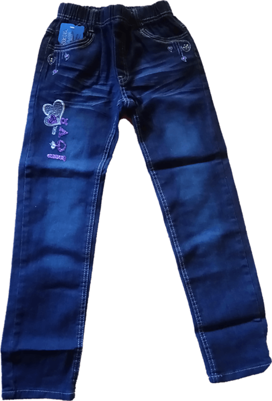 Jeans mit Herzstickerei