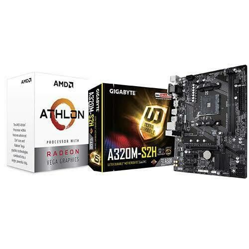 BUNDLE: AMD Athlon 3000G + GA-A320M-S2H