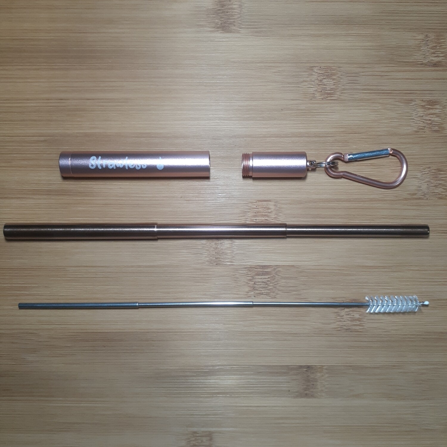 STRAWLESS 2.0 ROSE GOLD (Rose gold straw, Rose gold Case)