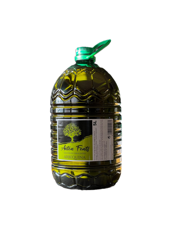 Garrafa de 5 litres d'oli d'oliva arbequina  verge extra
