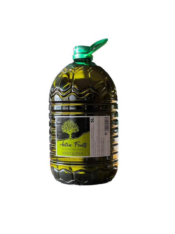 Garrafa de 5 litros de aceite de oliva arbequina virgen extra