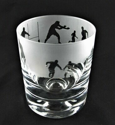 Rugby Crystal themed Whiskey Tumbler (gift boxed)