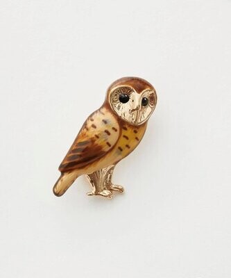 Hand painted Brooch - Barn Owl