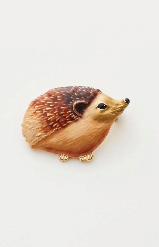 Hand painted Brooch - Hedgehog