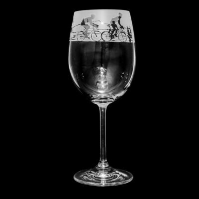 Cycling Crystal Wine Glass