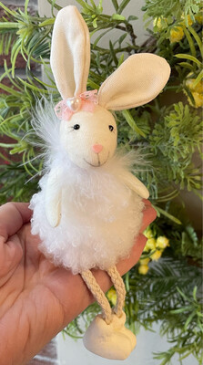 Fluffy White Rabbit (shelf sitter)