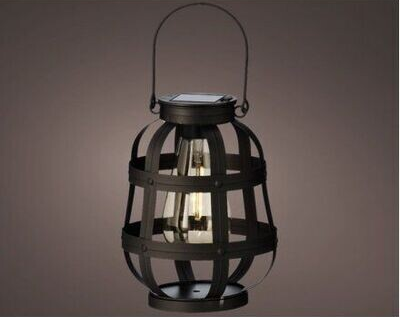 Black - Solar Powered Industrial Inspired Lantern LAST ONE!