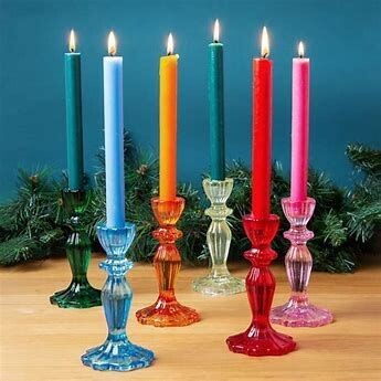 Colourful Glass Candlestick - 4 colours available!