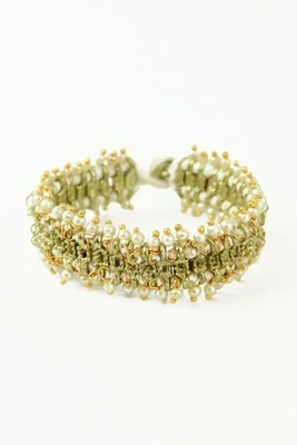 Pearl & Gold Beaded Bracelet*