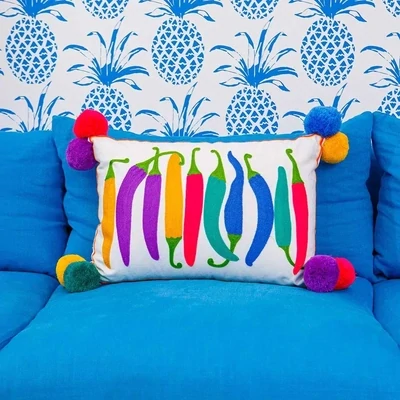Chilly Cushion with Pom Poms (what more can you ask for!)