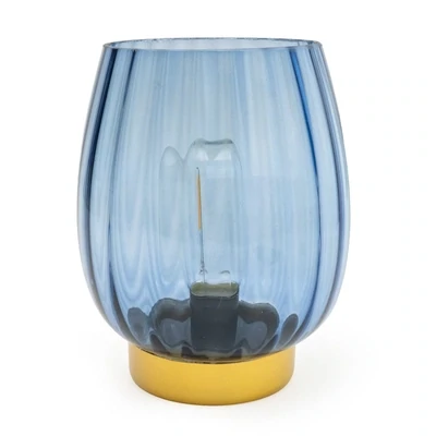 Fabulous - No wires - LED - Blue Glass Light