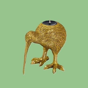 Kiwi Bird T Light Holder - Gold coloured