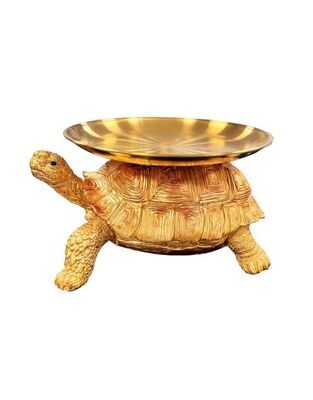 Tortoise with Gold Coloured Tray
