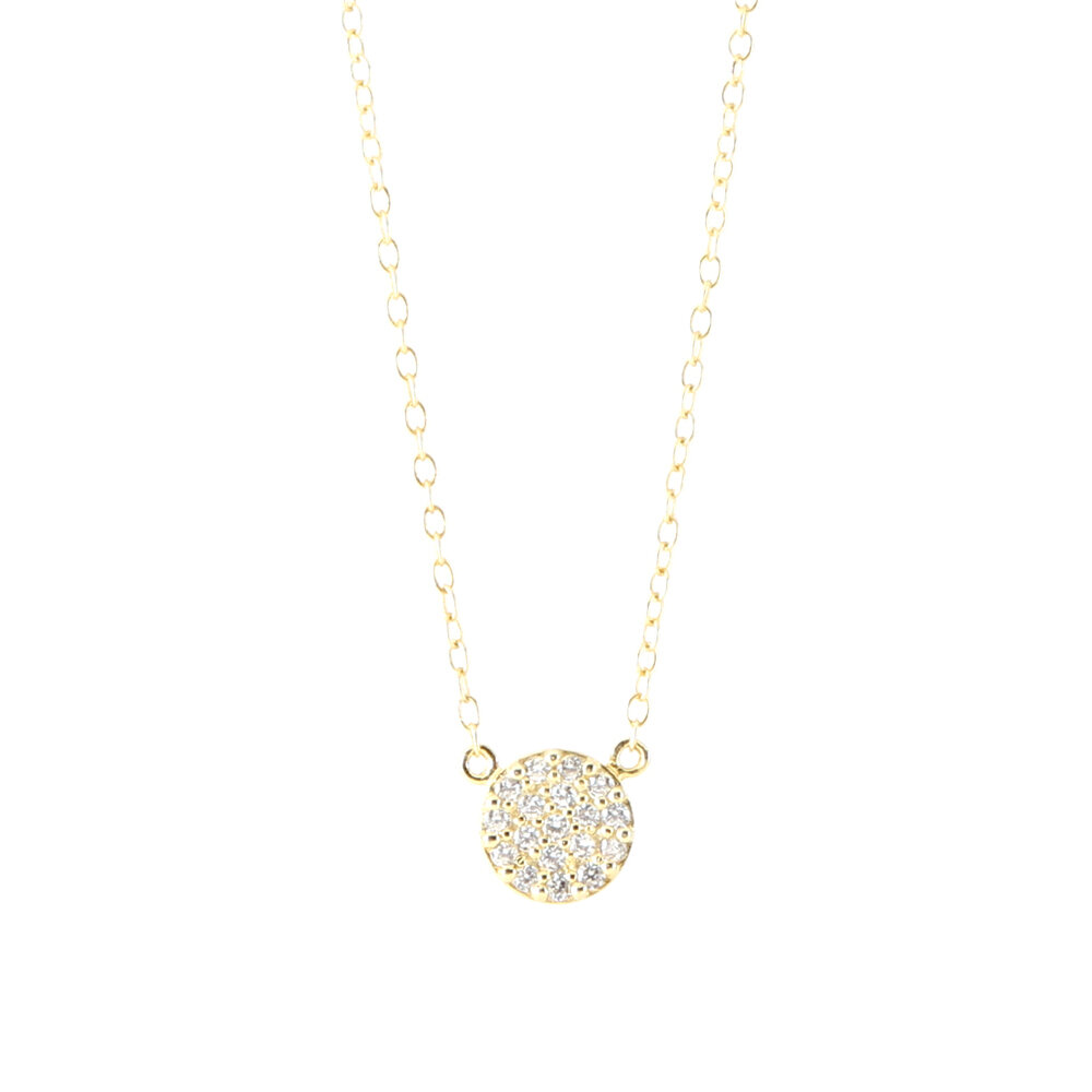 MINI PAVE DISK NECKLACE