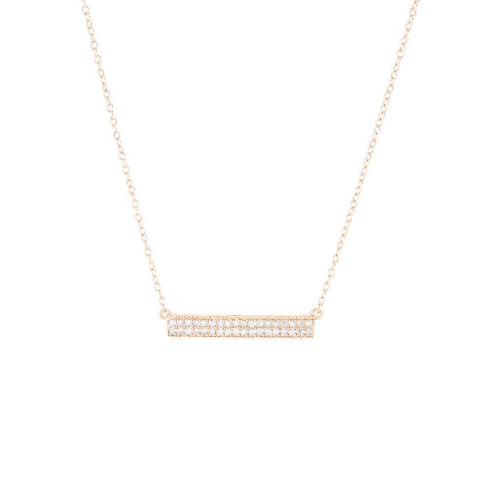 PAVE BAR NECKLACE