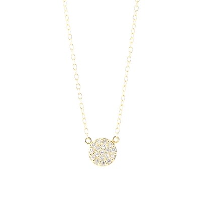 MINI PAVE DISK NECKLACE