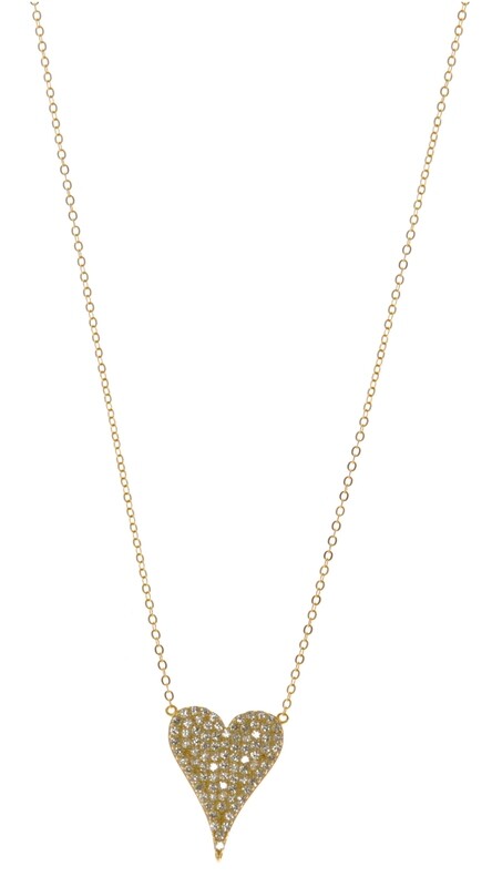 LARGE PAVE ELONGATED HEART