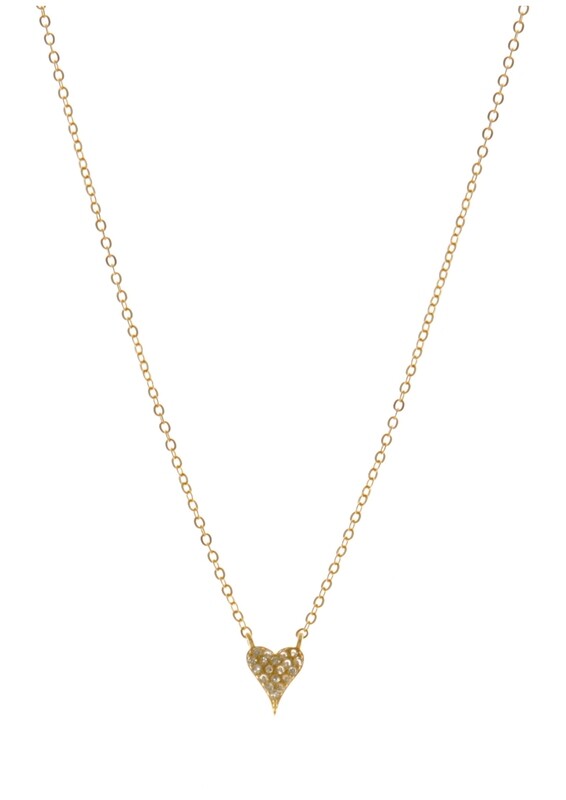 SMALL PAVE  ELONGATED HEART