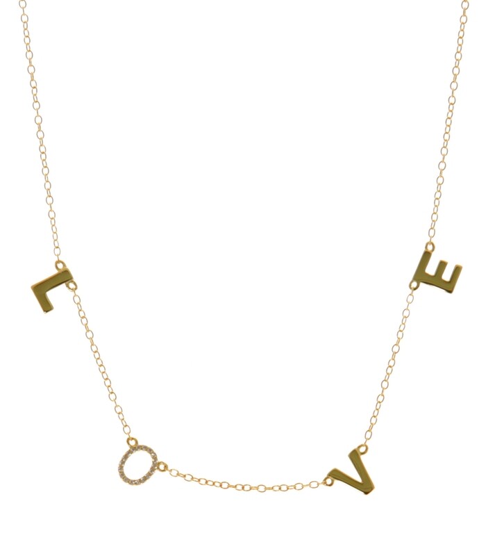 PAVE &quot;O&quot; LOVE LETTERS NECKLACE