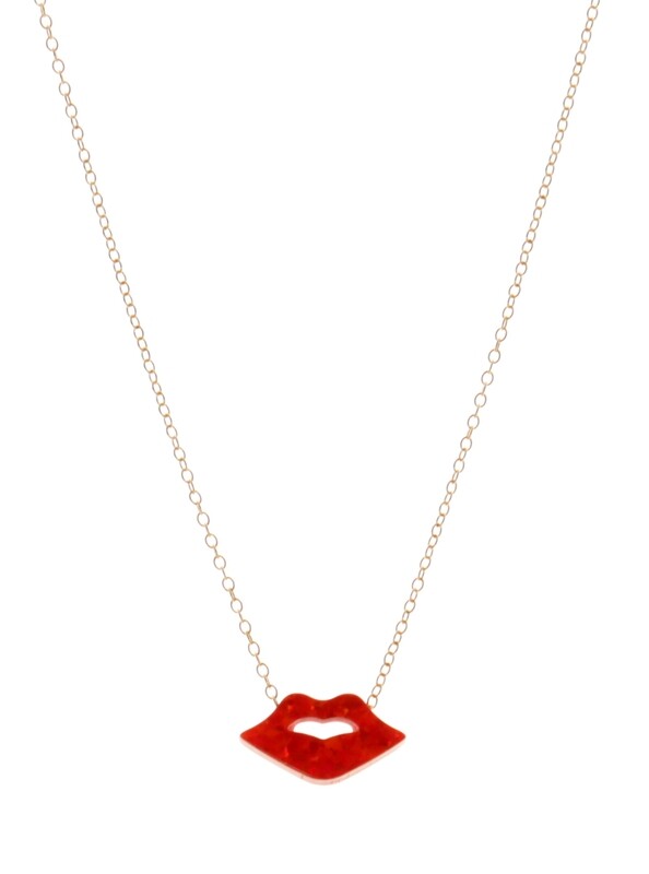 RED OPAL LIPS NECKLACE