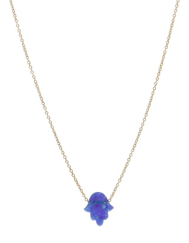 BLUE OPAL HAMSA NECKLACE