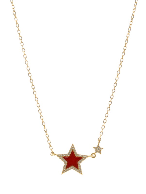ENAMEL RED STARS NECLACE