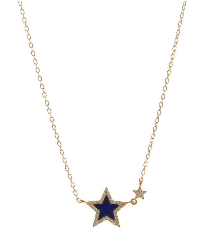 ENAMEL NAVY BLUE STARS NECLACE