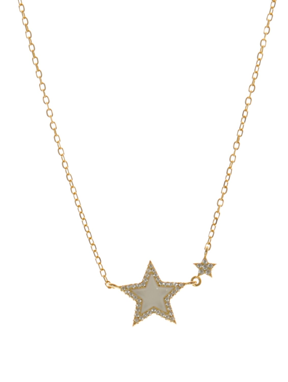 ENAMEL WHITE STARS NECLACE