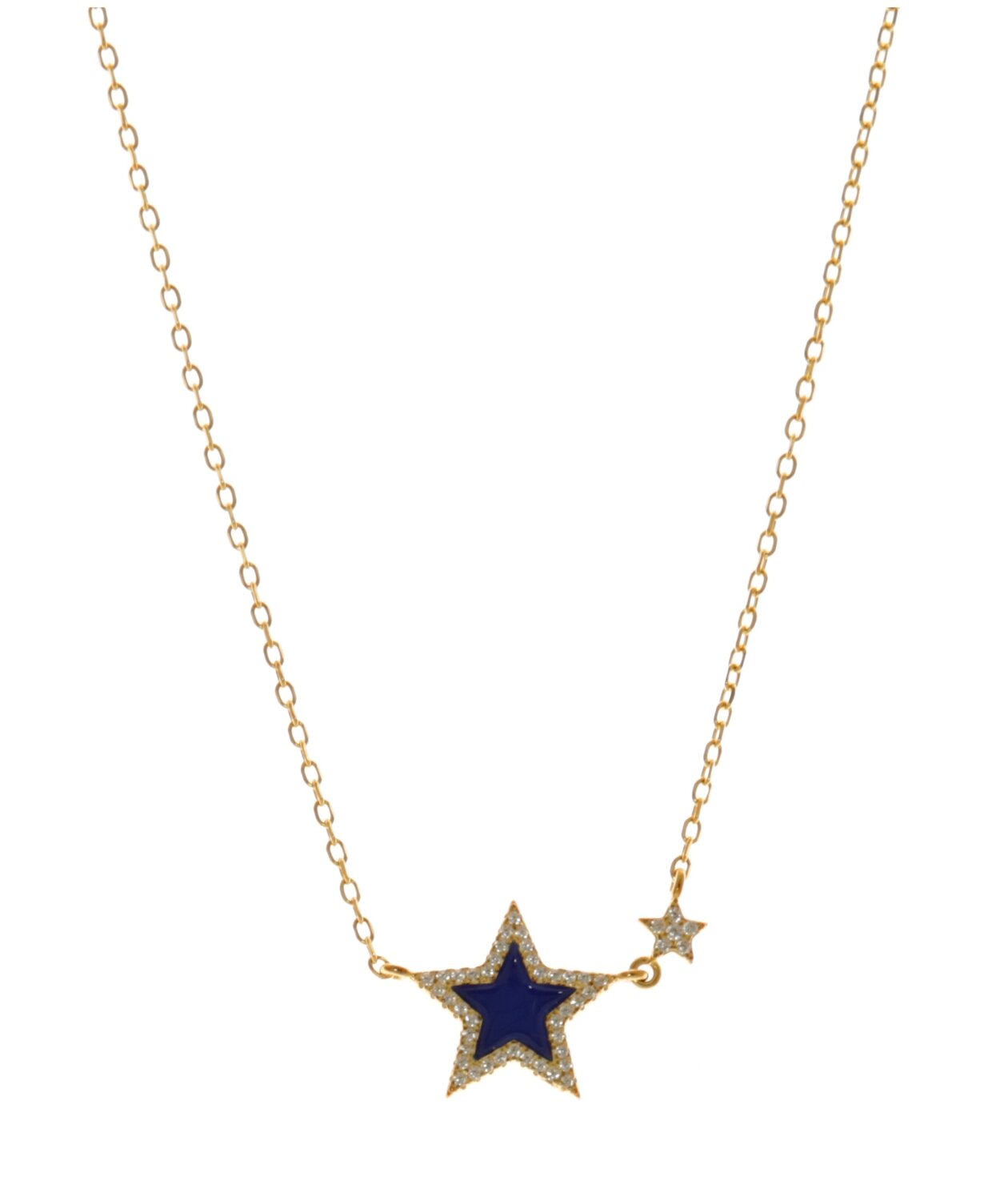 ENAMEL NAVY BLUE STARS NECLACE